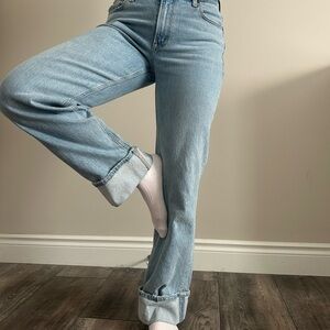 Abercrombie Low Rise Blue Women's Jeans with Cuffs